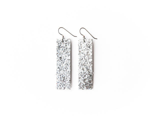 Sparkle in Silver Leather Earrings | LIMITED EDITION