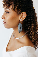 Load image into Gallery viewer, Black with Black Fringe Layered Earrings
