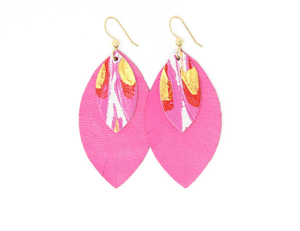 Spread Your Wings with Pink Layered Earrings | Hand-Painted by Eunice Li