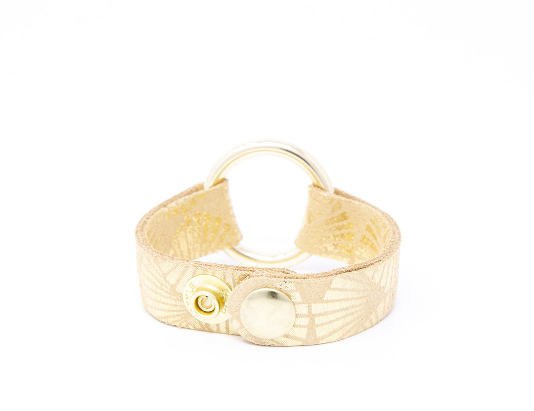 Fanfare Gold Leather Bracelet