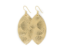Load image into Gallery viewer, Fanfare Gold Leather Earrings

