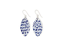 Load image into Gallery viewer, Blue Pearl Leather Earrings

