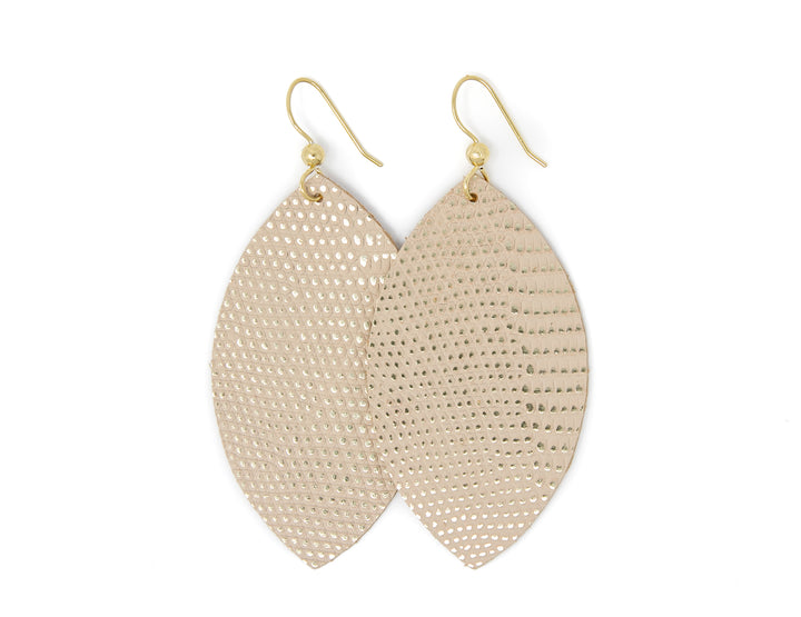 Golden Girls Champagne Leather Earrings