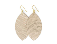 Load image into Gallery viewer, Golden Girls Champagne Leather Earrings
