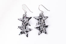 Load image into Gallery viewer, Sparkle in Black Star Earrings
