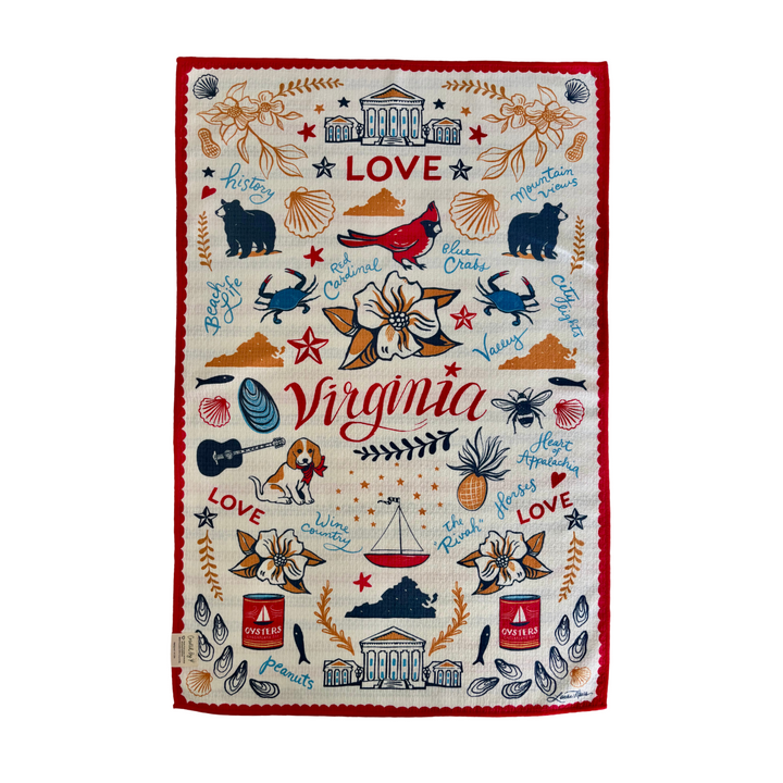 Virginia Love Double-Sided Tea Towel