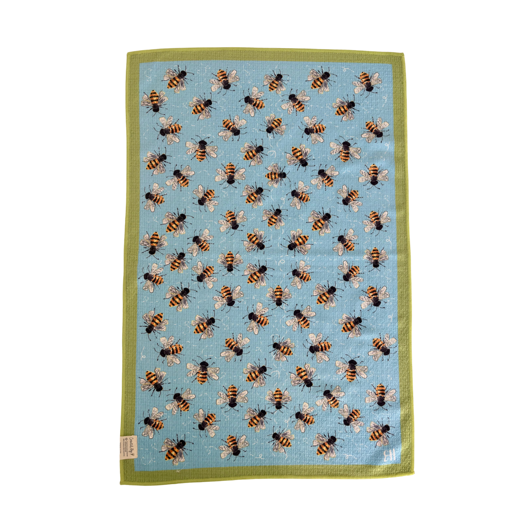 Bee Happy Double-Sided Tea Towel