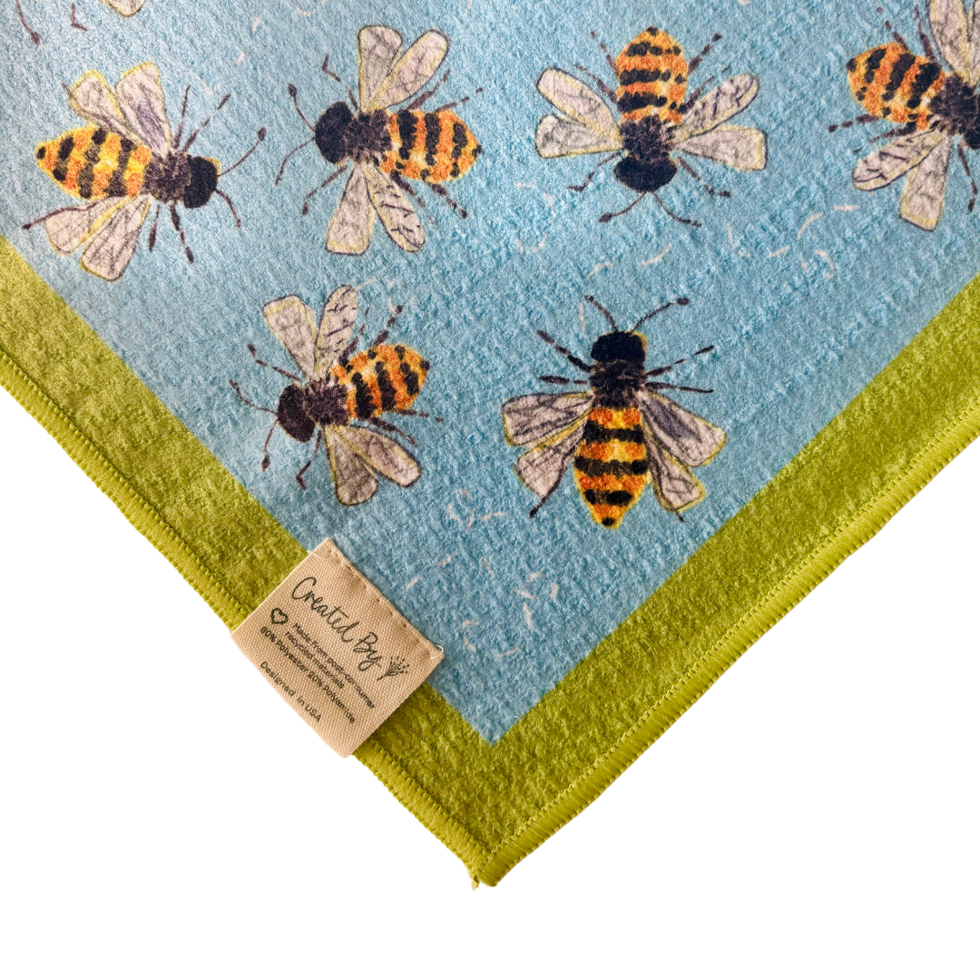 Bee Happy Double-Sided Tea Towel