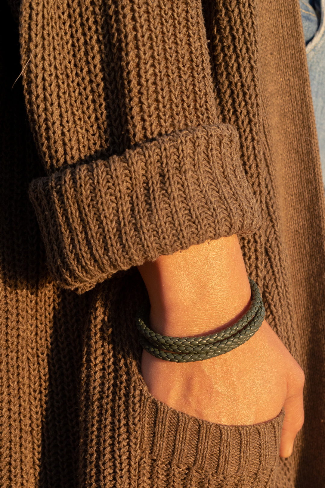 Dark Green Braided Bracelet