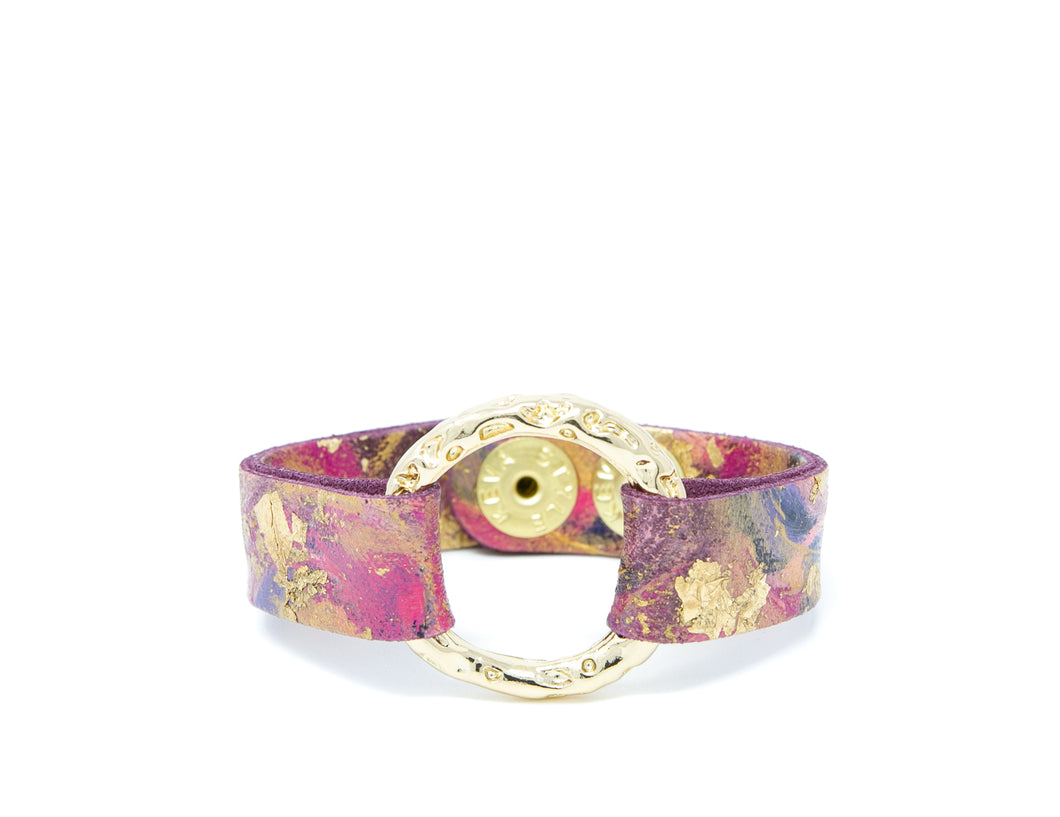 The Margaret Ann Leather Bracelet | Hand-Painted by Lauren Wade