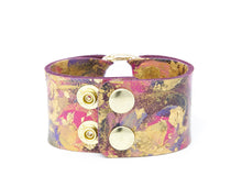 Load image into Gallery viewer, The Margaret Ann Leather Cuff | Hand-Painted by Lauren Wade

