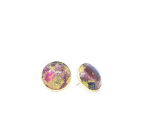 Load image into Gallery viewer, The Margaret Ann Button Earrings | Hand-Painted by Lauren Wade
