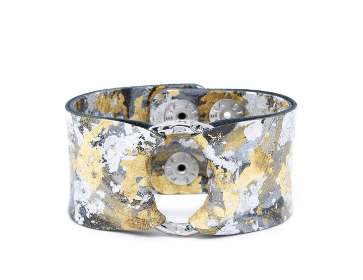 The Phyllis Leather Cuff | Hand-Painted by Lauren Wade