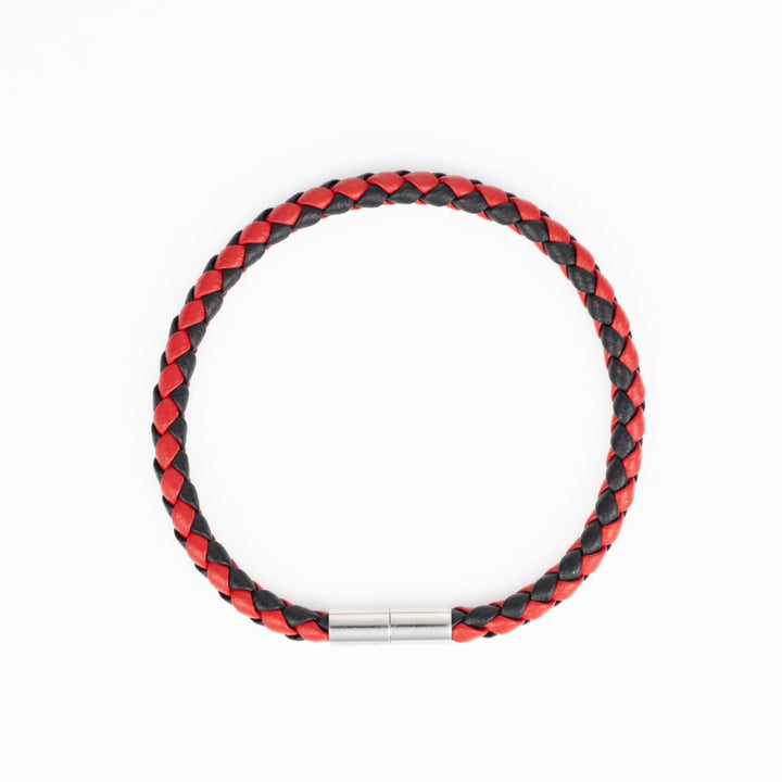 Braided Bracelet - Black + Red