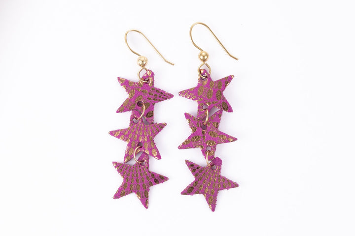 Starburst Magenta Star Earrings