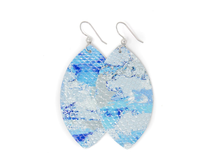 Blue Skies Ahead Leather Earrings