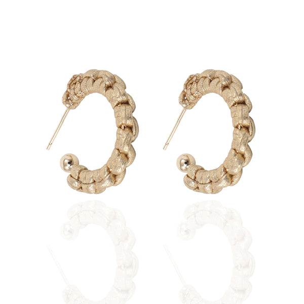 Gold PETITE Braided Hoop Earrings