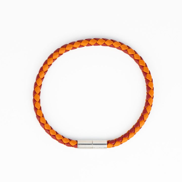 Braided Bracelet - Deep Red + Orange