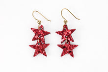 Load image into Gallery viewer, Sparkle in Red Star Earrings
