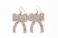 Load image into Gallery viewer, Sparkle in Gold Ribbon Earrings
