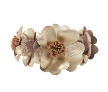 Load image into Gallery viewer, Gold Floral Leather Bracelet
