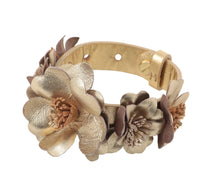 Load image into Gallery viewer, Gold Floral Leather Bracelet
