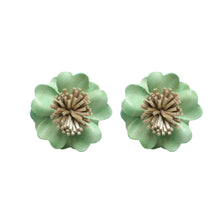Load image into Gallery viewer, Mint Floral Stud Earrings
