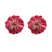 Load image into Gallery viewer, Hot Pink Floral Stud Earrings
