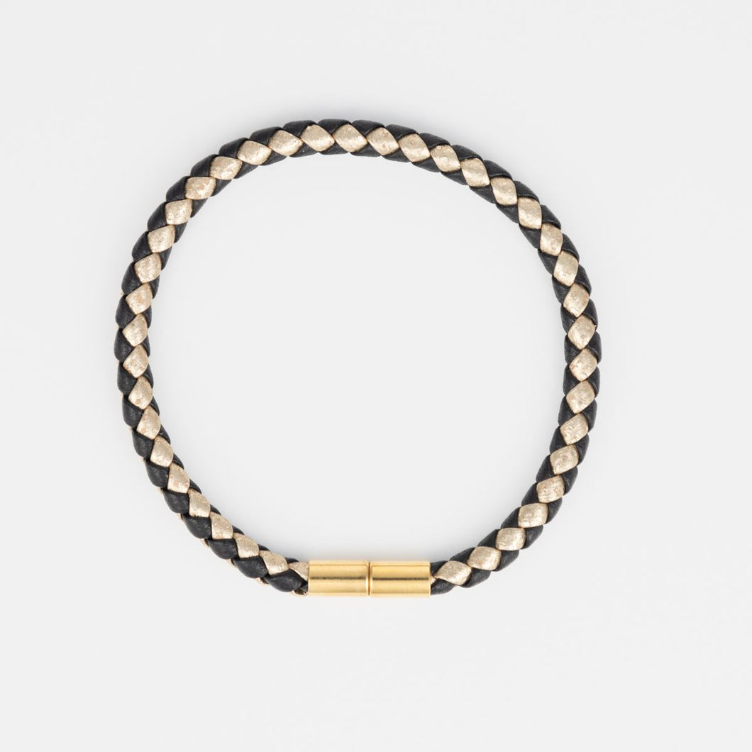 Braided Bracelet - Black + Gold