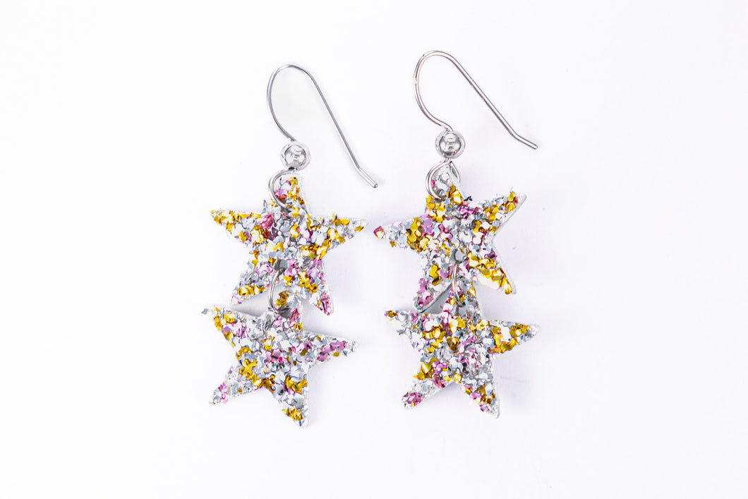 Sparkle in Champagne Star Earrings