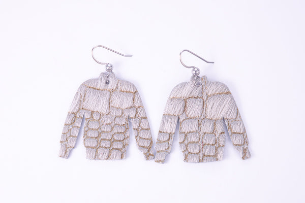 Metallic Stones Sweater Earrings