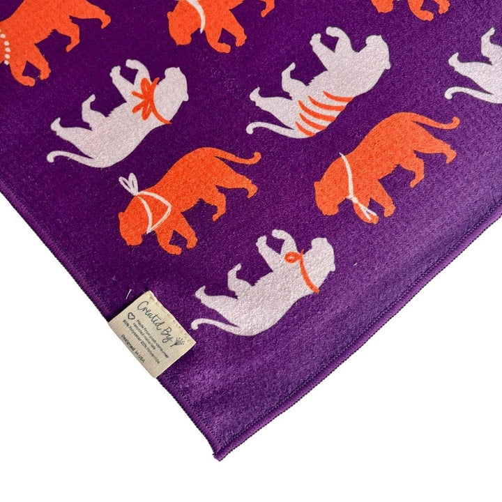 Spirit Tiger in Purple Double-Sided Tea Towel