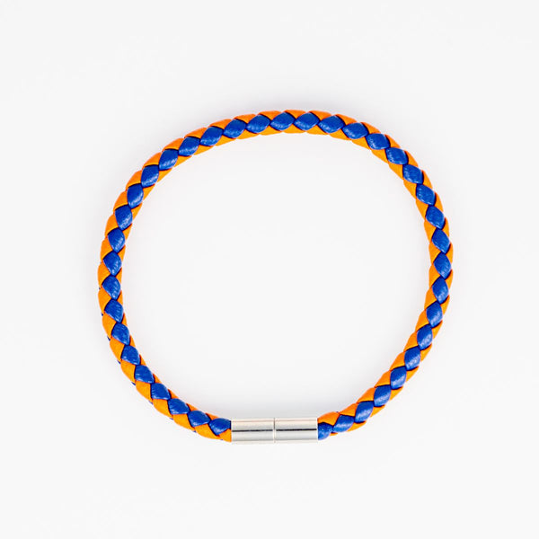 Braided Bracelet - Orange + Blue