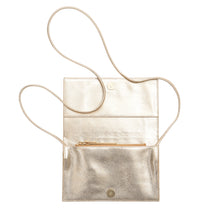 Load image into Gallery viewer, Sibby Crossbody Clutch in Gold Leather
