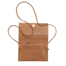 Load image into Gallery viewer, Sibby Crossbody Clutch in Brown Leather
