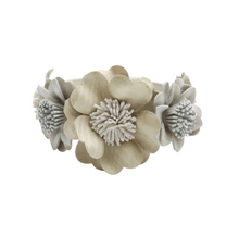 Load image into Gallery viewer, Cream Floral Leather Bracelet
