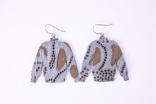 Load image into Gallery viewer, Grey Lace Sweater Earrings
