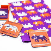 Load image into Gallery viewer, Spirit Tiger in Purple + Orange Tea Towel
