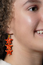 Load image into Gallery viewer, Sparkle in Red Star Earrings
