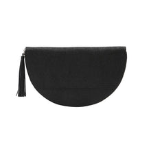 Load image into Gallery viewer, Black Pebbles Half Moon Clutch
