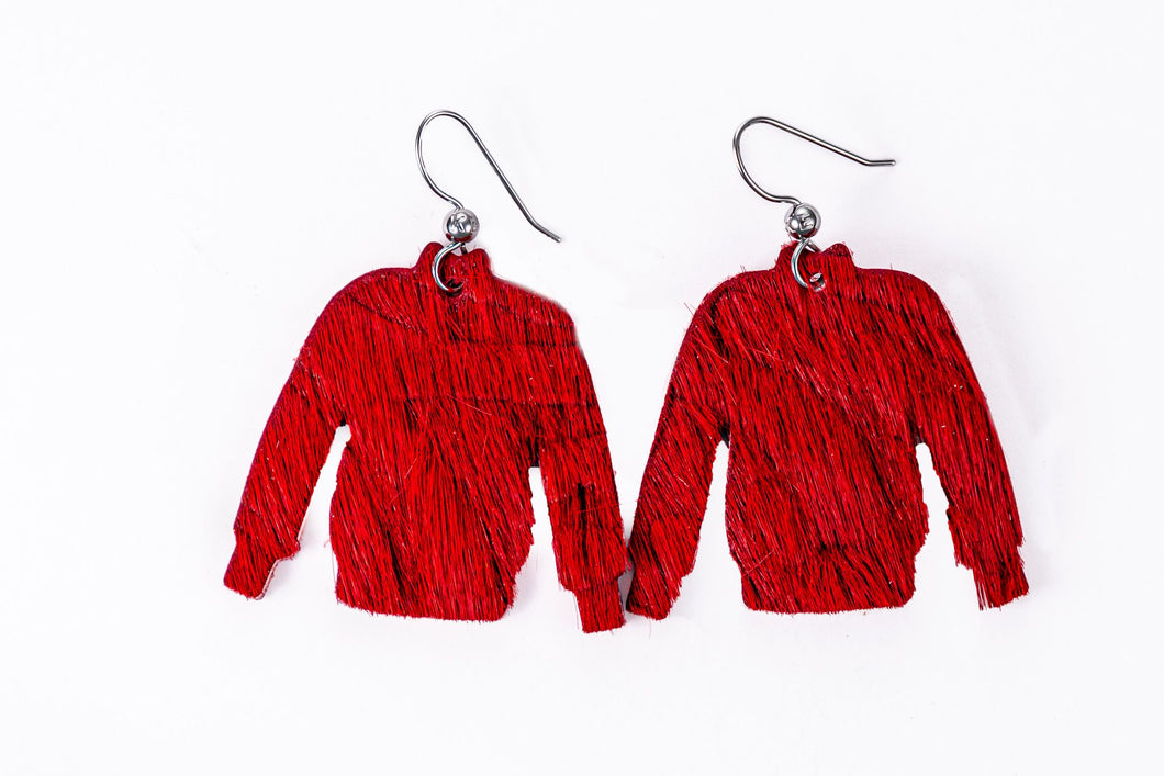 Viva Red Sweater Earrings