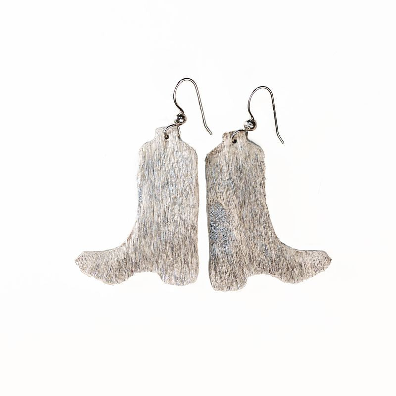 Silver Foil Boots Earrings