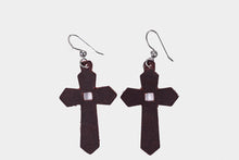 Load image into Gallery viewer, Mocha Cross Earrings
