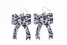 Load image into Gallery viewer, Sparkle in Black Ribbon Earrings
