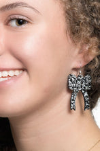 Load image into Gallery viewer, Sparkle in Black Ribbon Earrings
