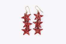 Load image into Gallery viewer, Sparkle in Red Star Earrings
