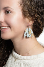 Load image into Gallery viewer, Grey Lace Sweater Earrings
