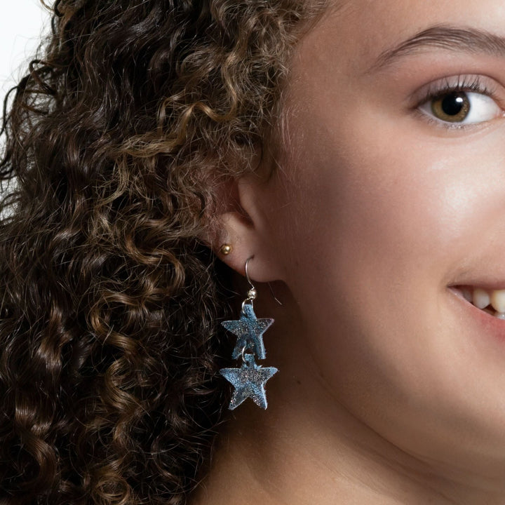 Blue Moon Star Earrings