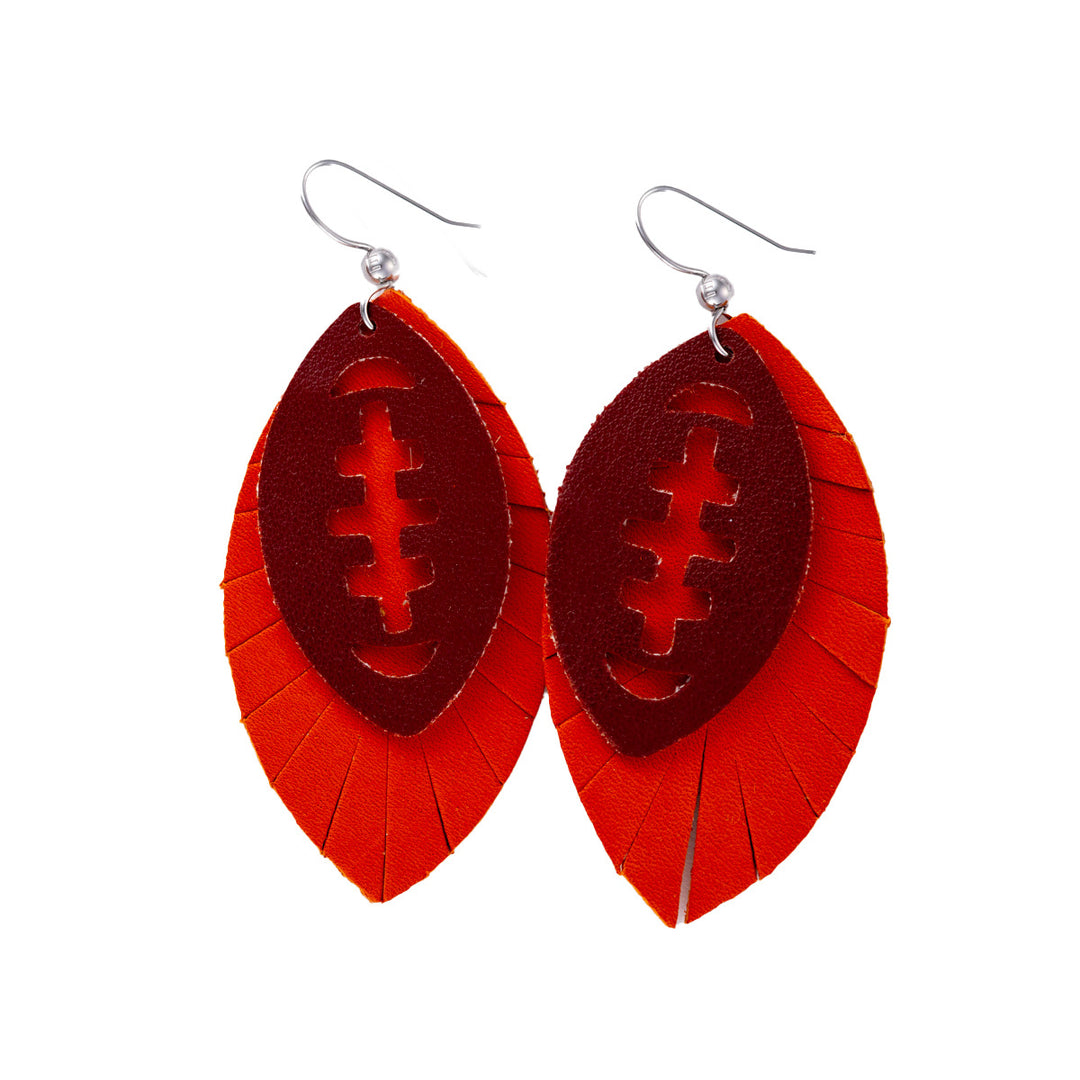 Touchdown Football Layered Earrings