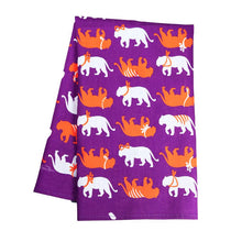 Load image into Gallery viewer, Spirit Tiger in Purple + Orange Tea Towel
